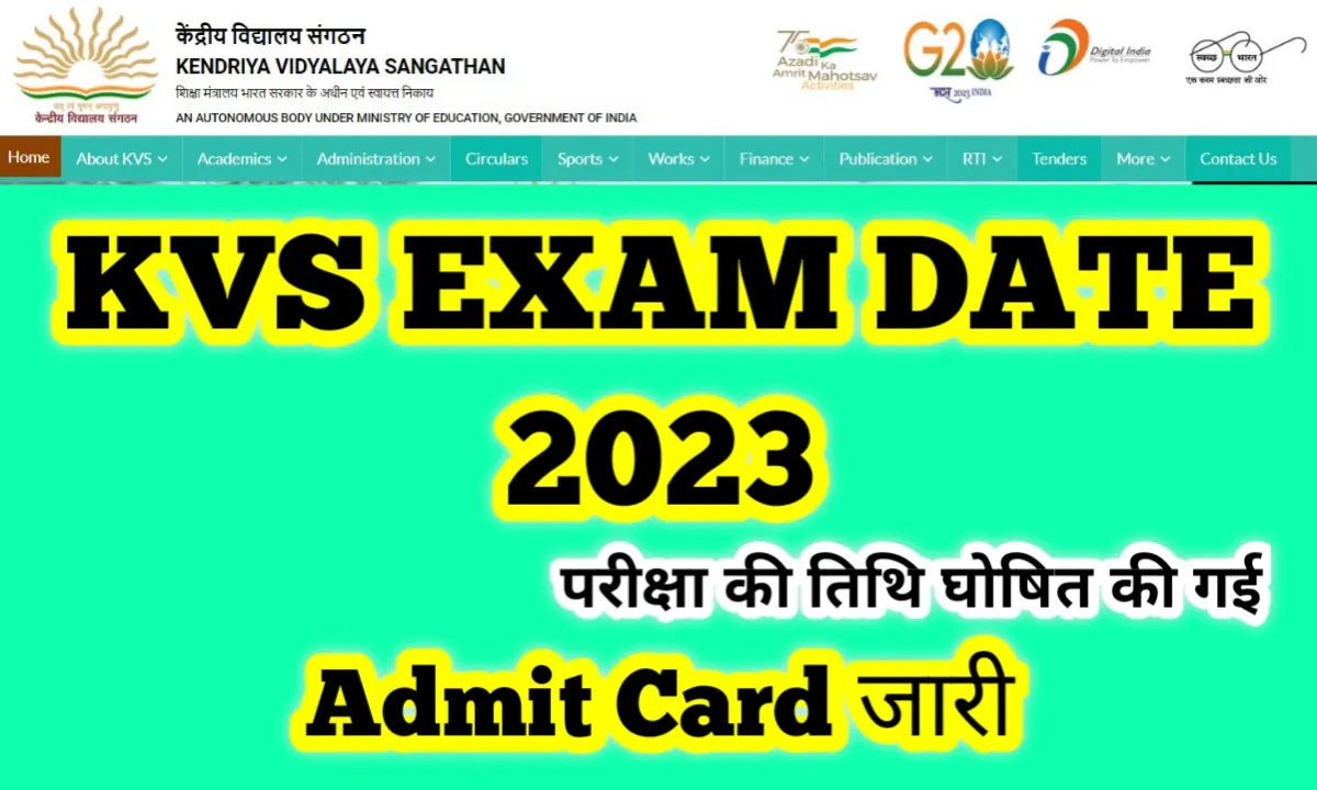 Kvs Exam Date Prt Tgt Pgt Hall Ticket Kvs Admit Card Exam Link